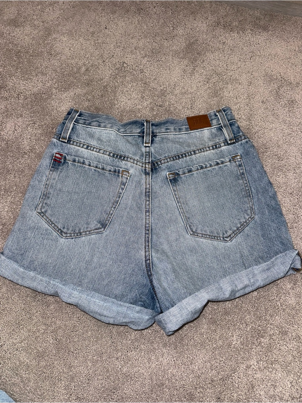 BDG Light Blue Rolled Hem Denim Shorts